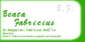 beata fabricius business card